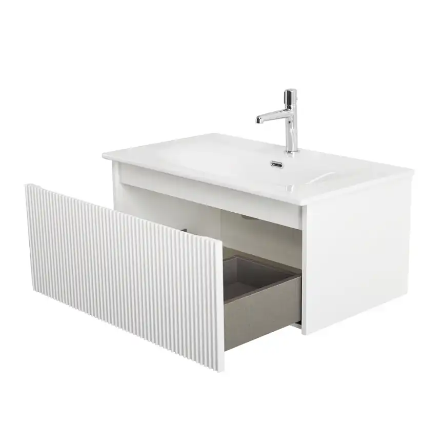 Тумба под раковину BelBagno UNO-800-1C-SO-BO подвесная, Bianco Opaco фото 6