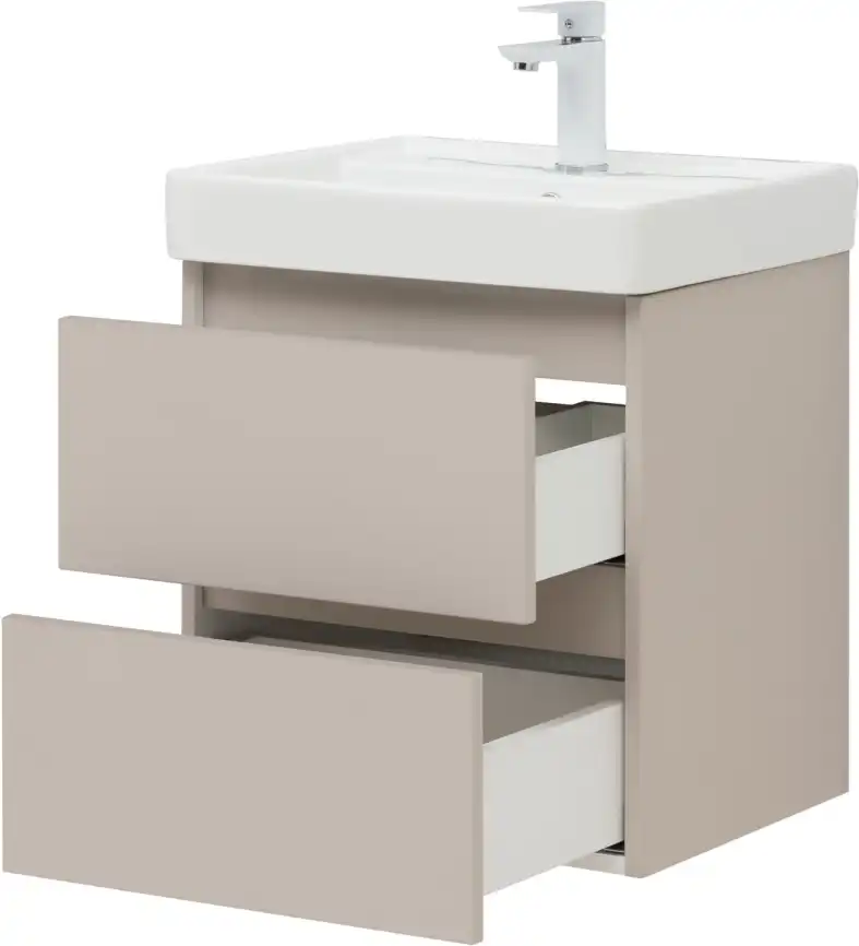 Тумба под раковину Aquanet Вега 2.0 50 бежевый, подвесная, 337940 фото 9