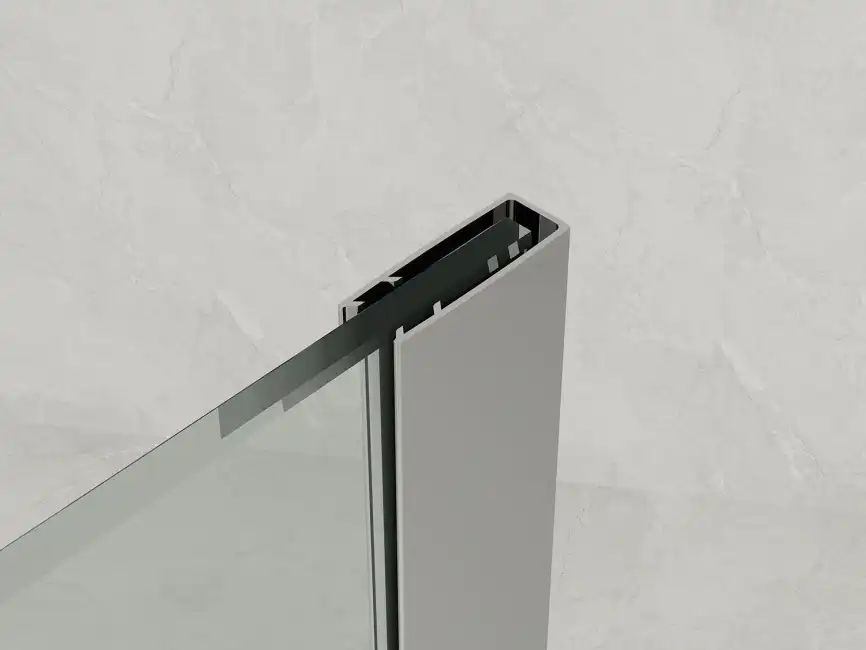 Душевая перегородка Loranto Walk-in 90 CS-W04B-90, профиль черный матовый, стекло Прозрачное фото 3