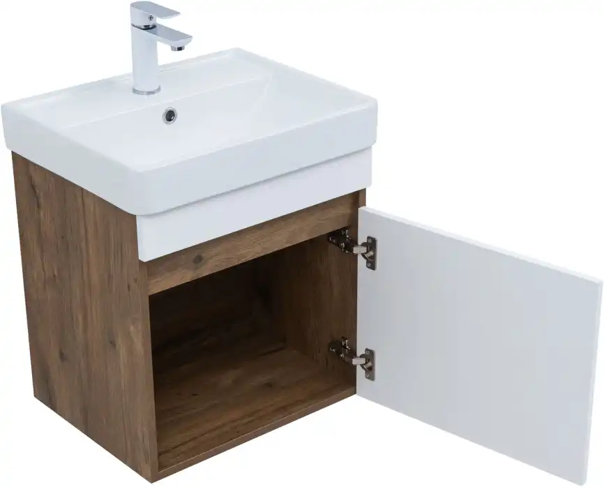 Тумба под раковину Aquanet Оптима 50 дуб рустикальный/белый сатин, 344790 фото 5