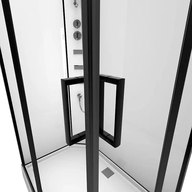 Душевая кабина Loranto 120х80 низкий поддон, прозрачное стекло, профиль Черный, CS-21813 фото 4