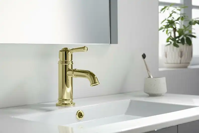 Смеситель для раковины Aquatek Классик AQ1510PG, однорычажный, цвет Полированное золото фото 3