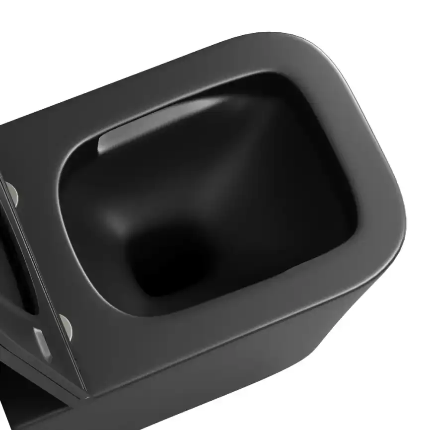 Подвесной унитаз Grossman GR-4441BMSQ безободковый, смыв торнадо, Черный матовый фото 4