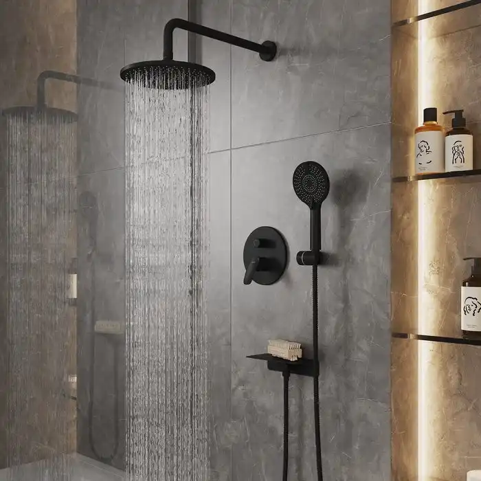 Душевая система Milardo Rora RORBL02M67 для душа, встраиваемый цвет, Черный матовый фото 3