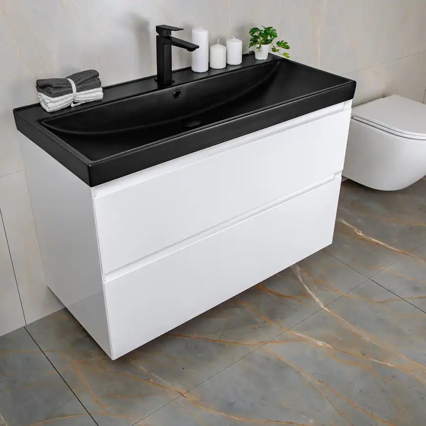 Тумба с раковиной AVS Гармония 100 белая, N821-07-1000WG-02-1010BM фото 1