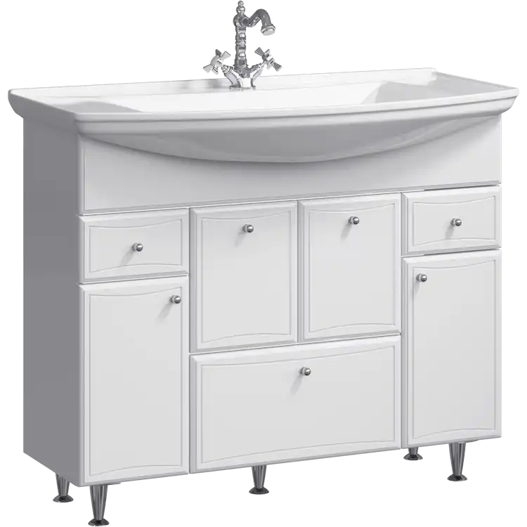 Тумба с раковиной напольная Aqwella Barcelona 105 см, BА0110К, цвет Белый фото 1