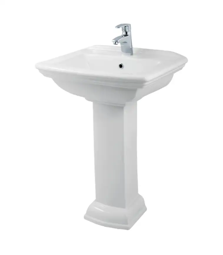 Раковина на одной ножке Creo Ceramique ORLEANS 600х475х870, белая (OR3000+OR3010) фото 1