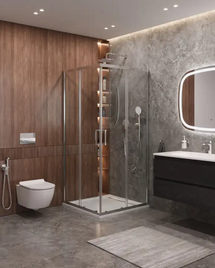 Душевой уголок CEZARES MOLVENO-A-2-90-C-Cr-IV стекло Прозрачное, профиль Хром фото 1