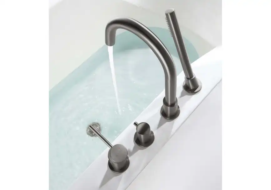 Смеситель на борт ванны Aquatek Европа AQ1348BGM, Оружейная сталь фото 4