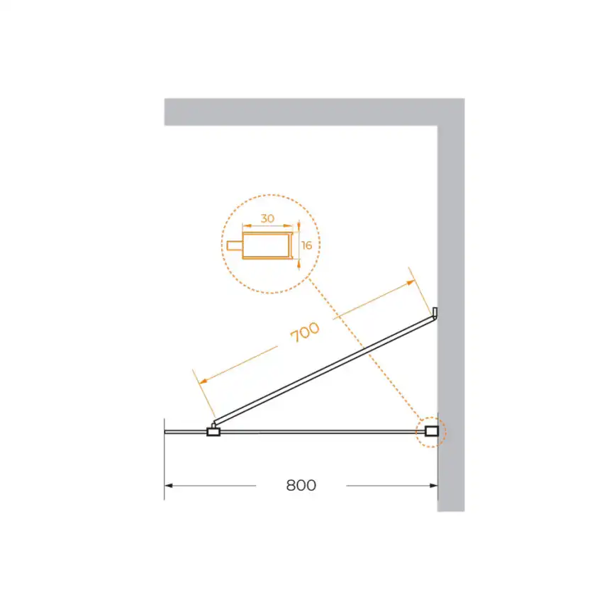 Душевая перегородка LIBERTA-L-1-TB-80-BR-Cr стекло Tонированная бронза, профиль Хром фото 3