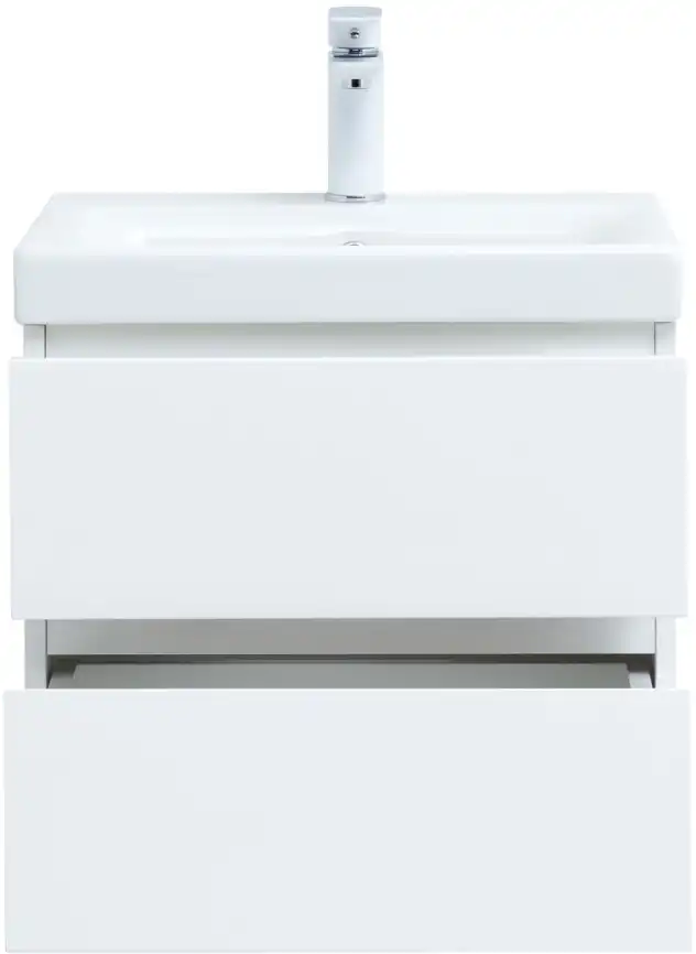 Тумба под раковину Aquanet Беркли 50 белый глянец (2 ящика) 302347 фото 5