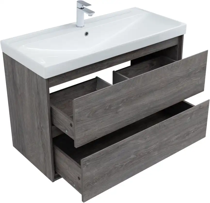 Тумба под раковину Aquanet Милан 100 дуб рошелье, подвесная, 336375 фото 11