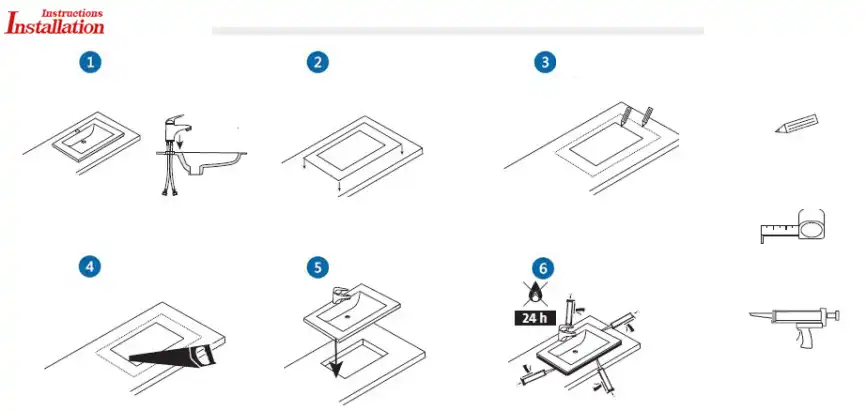 Умывальник CeramaLux 1203 500х420х215 Полувстраиваемая цвет Белый фото 7