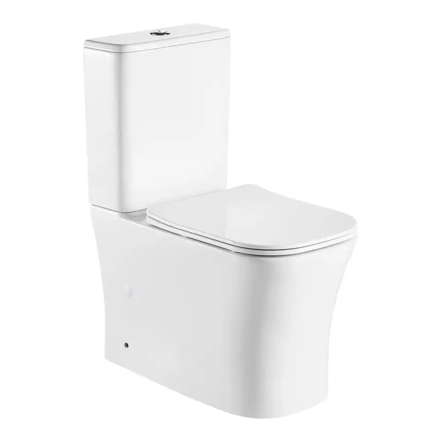 Унитаз-компакт Azario ANTEO SQUARE AZ-1218A напольный, безободковый, с бачком и сидением микролифт, цвет белый фото 1