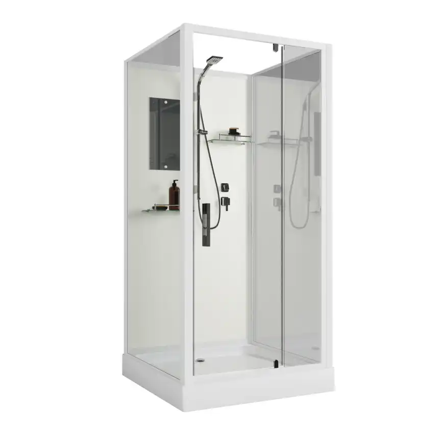 Душевая кабина Niagara Standart 100х100 ST100/15Q/BK низкий поддон, белый профиль, без крыши фото 1
