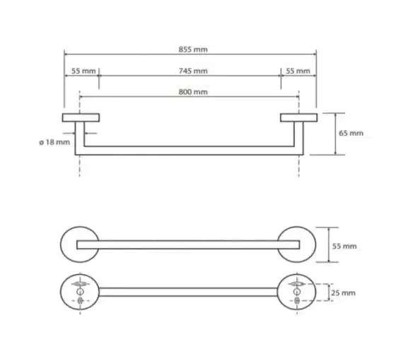 Полотенцедержатель 80 см BEMETA OMEGA хром 104204262 фото 2