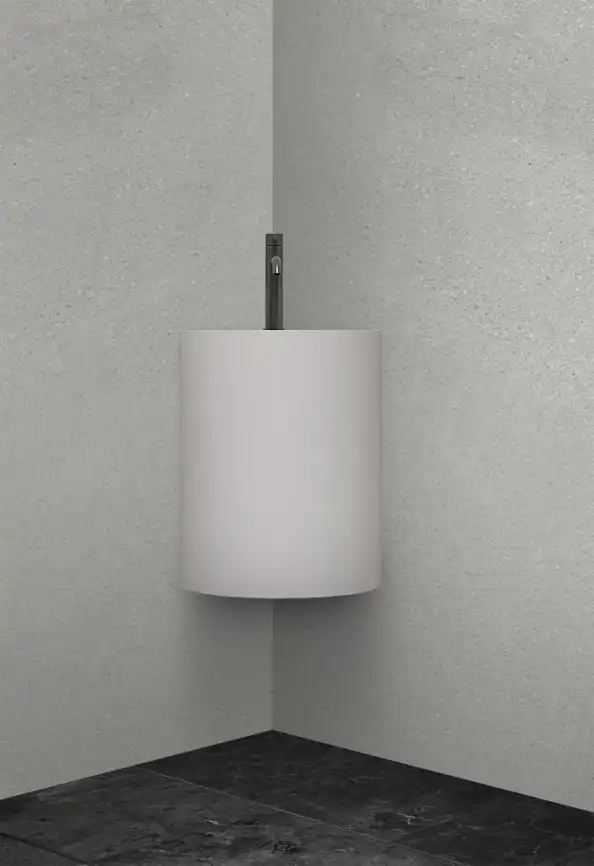 Раковина подвесная ABBER STEIN 42,2х42,2х50 AS2625, угловая, белая матовая фото 4