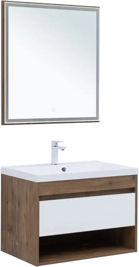 Тумба под раковину Aquanet Тренд 75 дуб рустикальный/белый сатин, 345118 фото 7