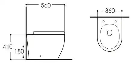 Приставной унитаз с бачоком SET BW AQUATEK ЕВРОПА-031 3в1 с сиденьем микролифт и Черной клавишей смыва фото 6
