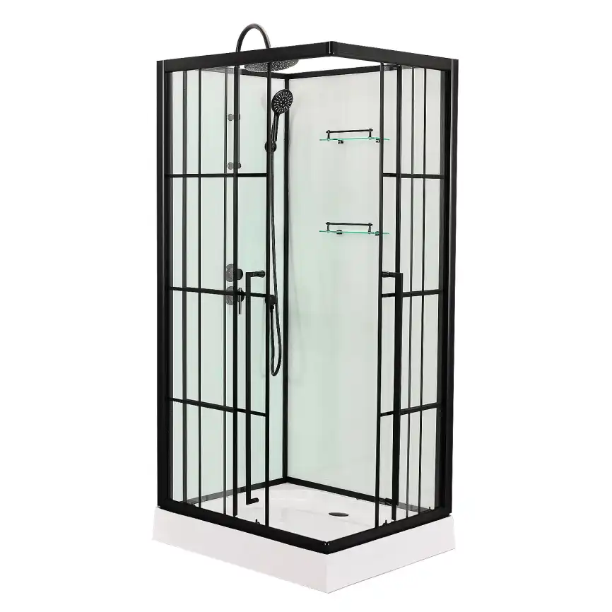 Душевая кабина Loranto 100х100, низкий поддон, Прозрачное стекло, CS-3008TM/W-100L фото 1