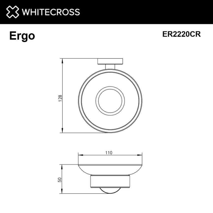 Мыльница Whitecross ERGO chrome, ER2220CR, Хром фото 2