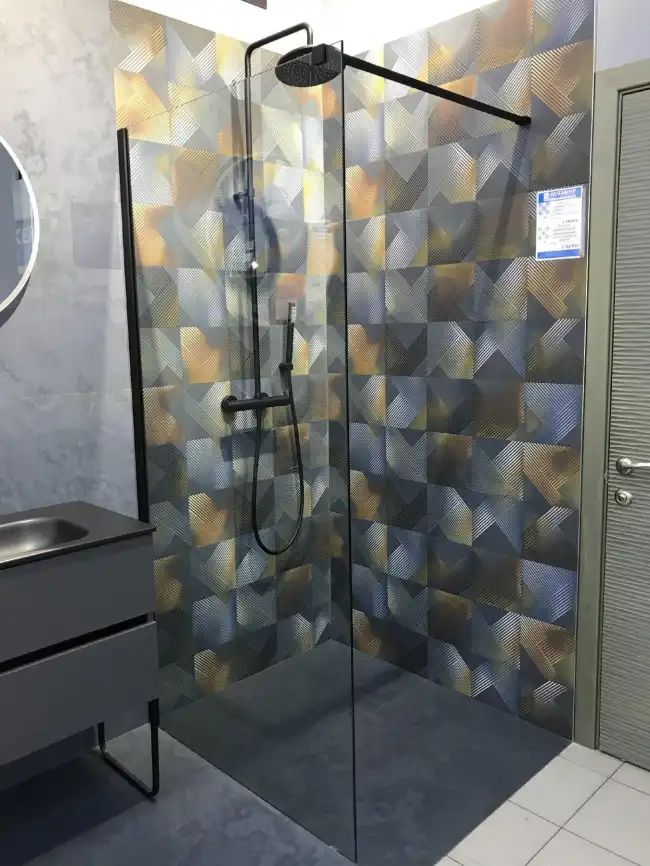 Душевая перегородка AVS Walk In 120 профиль черный, стекло прозрачное, 803-0014-200-12-BM-T фото 8