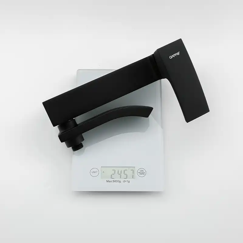 Смеситель для ванны Gappo G3207-6 с коротким изливом, Черный матовый фото 7