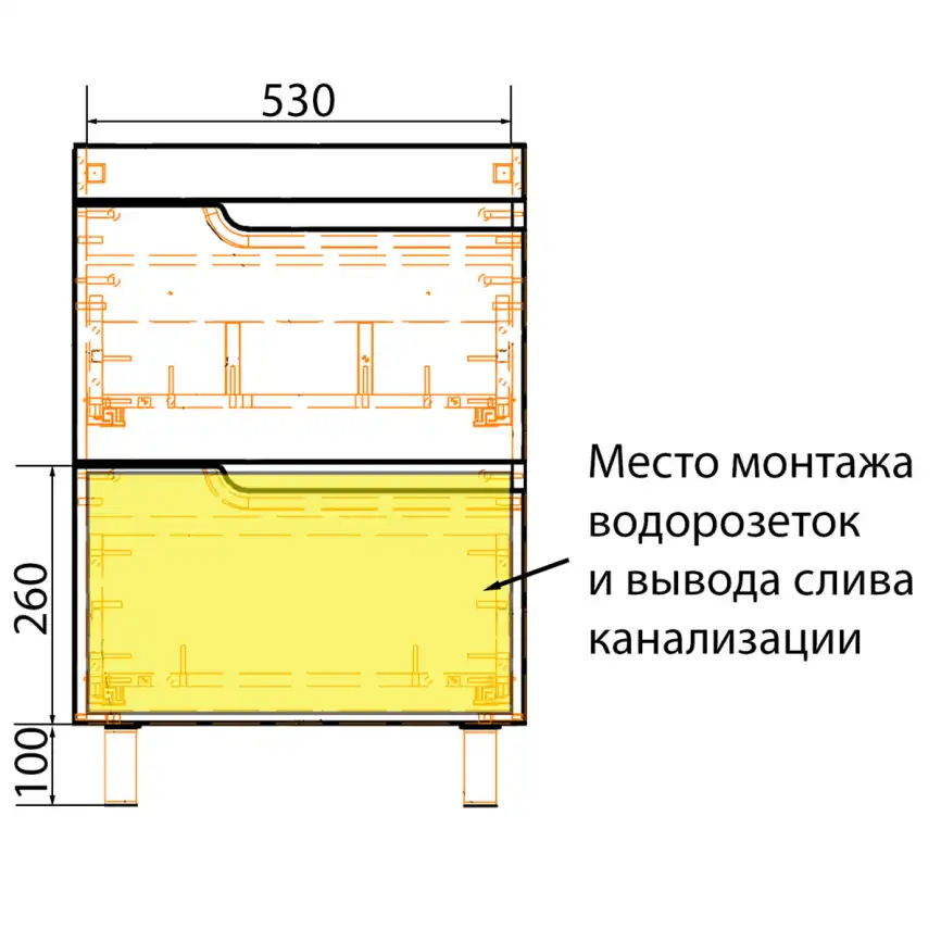 Тумба с раковиной Azario KANTRI 60/2Н CS00097250, напольная с раковиной Фостер 60, белая фото 9