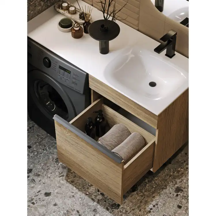 Тумба с раковиной подвесная Aqwella Terra 115 см, TER01051DBR, цвет Дуб балтийский фото 4