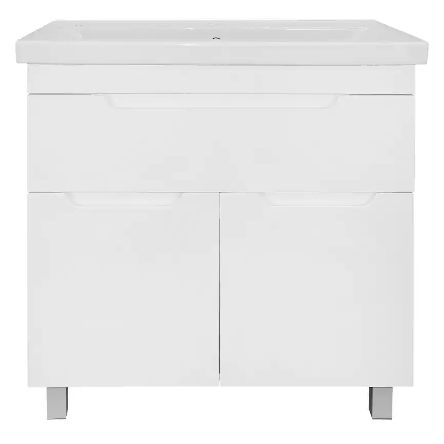 Тумба с раковиной Azario KANTRI 80/1Н CS00097256, напольная+двери с раковиной Фостер 80, белая фото 3