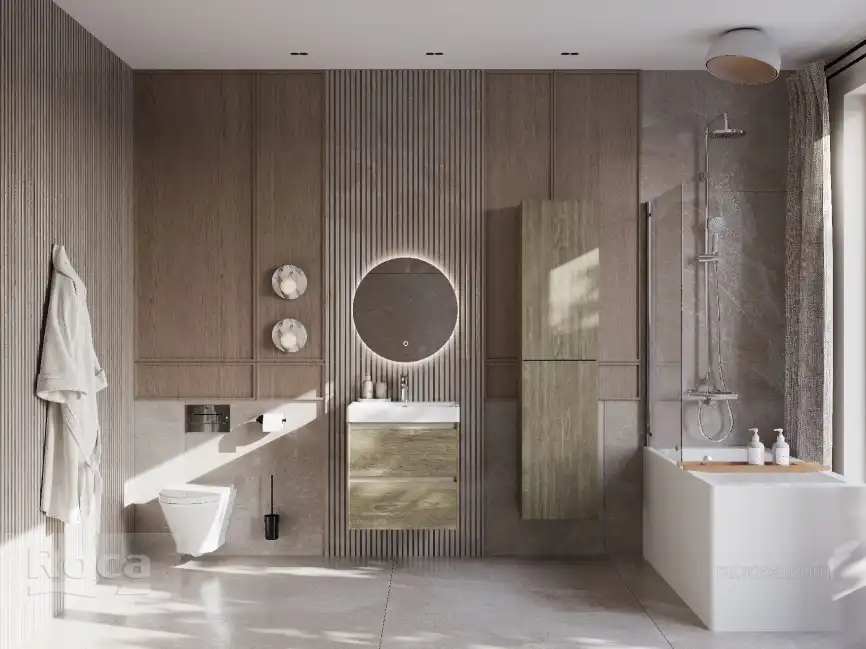 Тумбы под раковину Roca Ona 60 A857613511 подвесная, цвет, Вяз темный фото 9