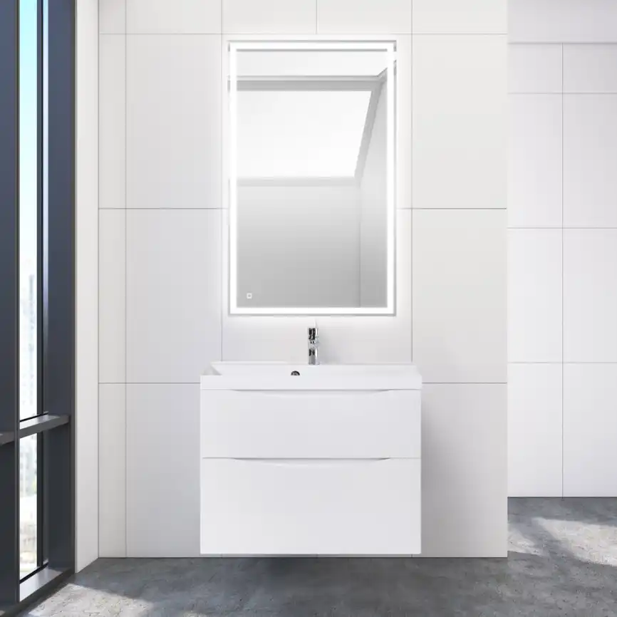 Тумба под раковину BelBagno MARINO-H60-800-2C-SO-BL-P подвесная Bianco Lucido фото 14
