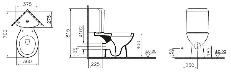 Унитаз компакт Vitra Arkitekt 9754B003-7201 угловой с бачком и сиденьем Микролифт фото 3