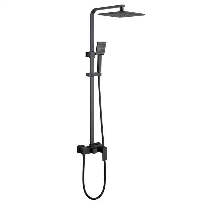 Душевая стойка ABBER Daheim AF8220B без излива, черная матовая фото 1