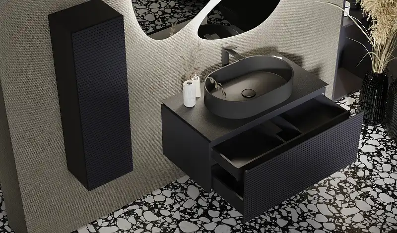 Тумба под раковину Jorno STONE 100 Stn.01.100/P/A/JR Серый антрацит фото 3