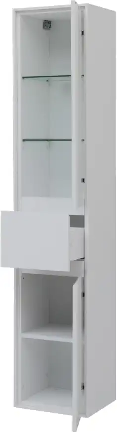 Шкаф-пенал Aquanet Милан 35 белый глянец (с ящиком), 339957 фото 4