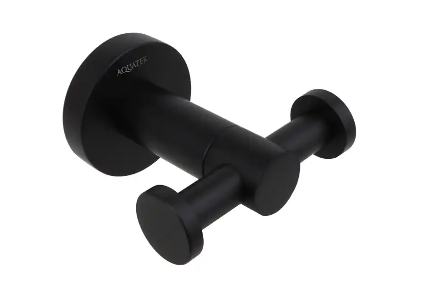 Крючок для полотенец Aquatek Вега AQ4002MB двойной, Черный матовый фото 1