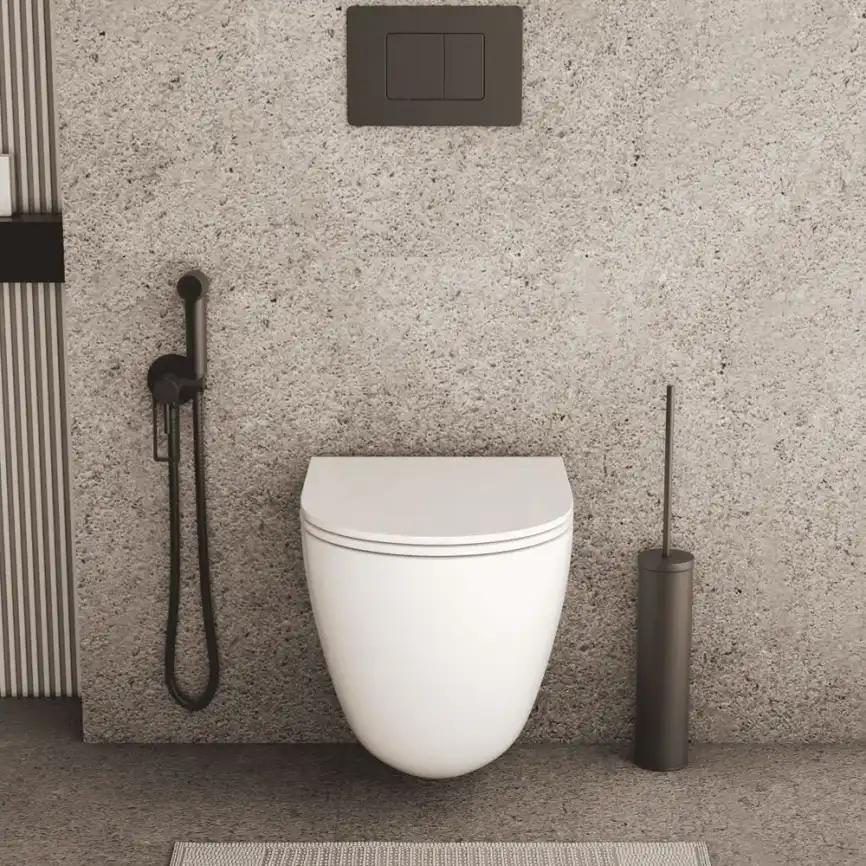 Подвесной унитаз Grossman GR-4455SQC безободковый, смыв торнадо, Белый глянцевый фото 5