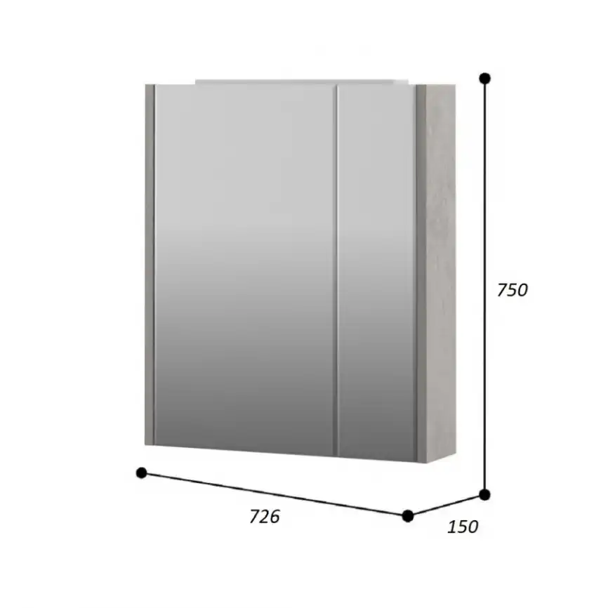 Зеркальный шкаф AURA ЭЛЕН 75 фото 3