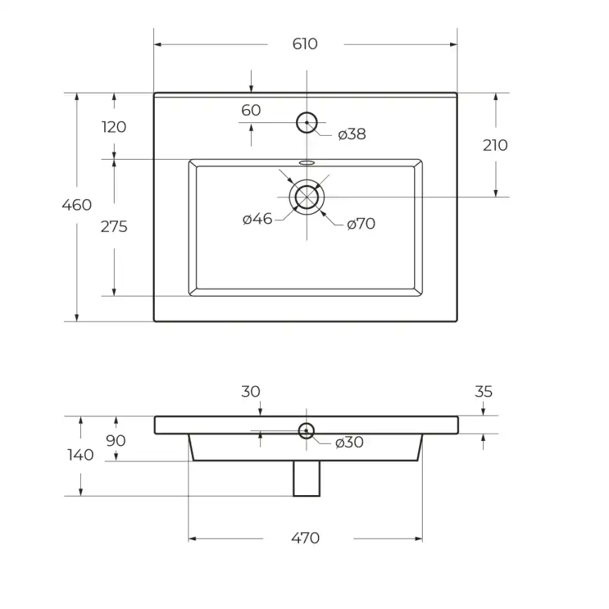 Керамическая раковина CEZARES CZR-8070-60 фото 6