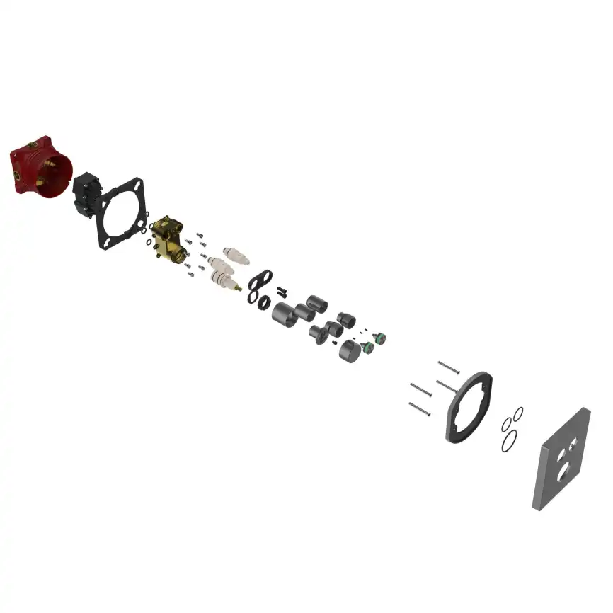 Смеситель для душа Vincea VSCV-321T-MGM встраиваемый  двухфункциональный, термостатический, вороненая сталь фото 3