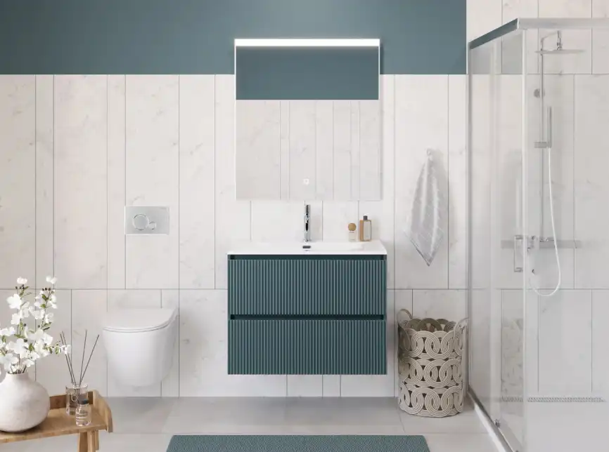 Тумба под раковину BelBagno UNO-900-2C-SO-AO подвесная, Голубой Матовый фото 12