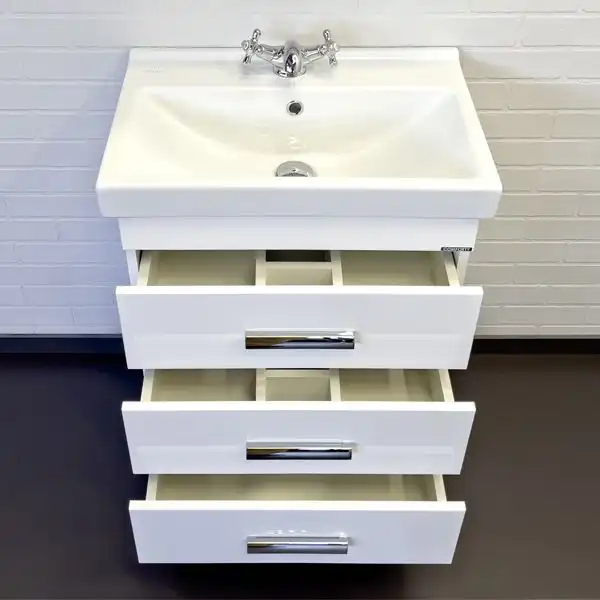 Тумба с умывальником Comforty Никосия 60Н Белый, 00-00011160 фото 3