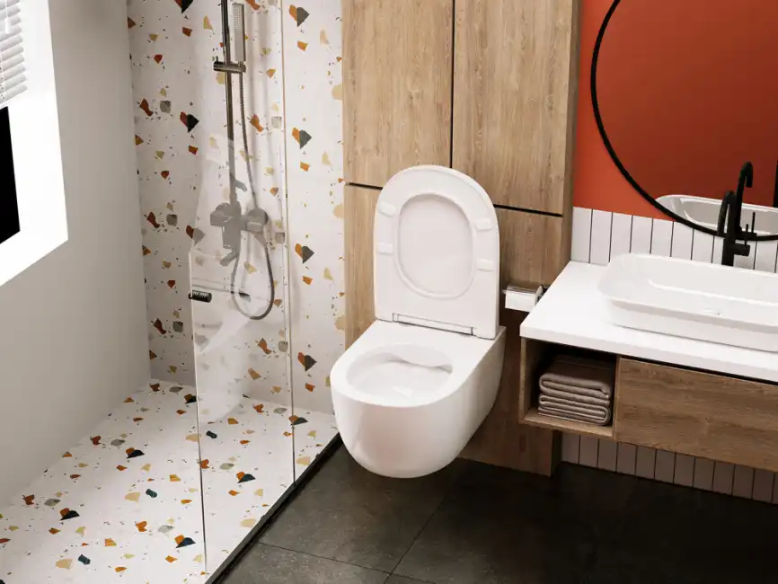 Подвесной унитаз ABBER Bequem AC1104 белый, безободковый, с сиденьем микролифт фото 3