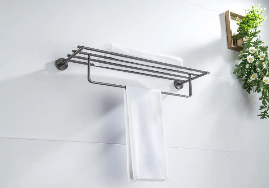 Полка для полотенец Aquatek Бетта AQ4615BGM, Оружейная сталь фото 3