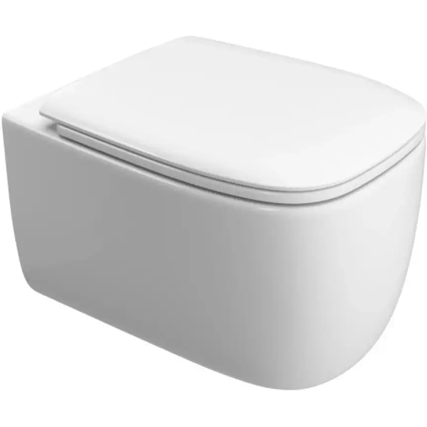 Подвесной унитаз CEZARES COMFORT CZR-380-TH-TOR/SC, со смывом TORNADO, с сиденьем микролифт фото 1