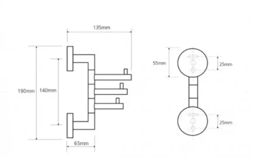 Держатель полотенец тройной поворотный 13,5 см BEMETA OMEGA хром 104206072 фото 2