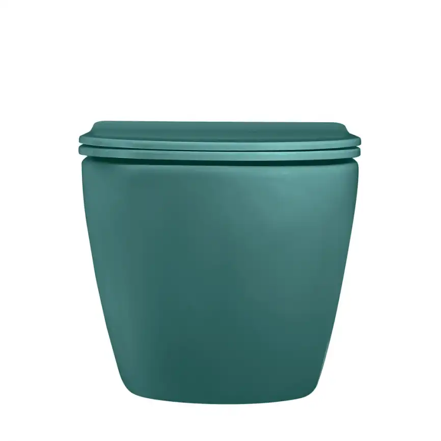 Подвесной унитаз ABBER Bequem AC1101MBG темно-зеленый матовый, безободковый, с сиденьем микролифт фото 6