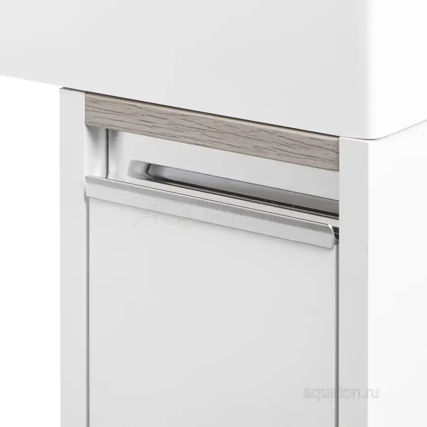 Тумба под раковину Aquaton Лондри 80 под стиральную машину с фасадом 1A236101LH010 напольная цвет, белый глянец фото 5