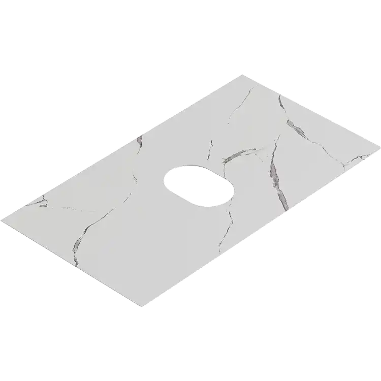 Тумба с раковиной подвесная Aqwella Geometria 80 GE01082ST+STG814X476MW, со столешницей мрамор белый, цвет серый туман фото 4